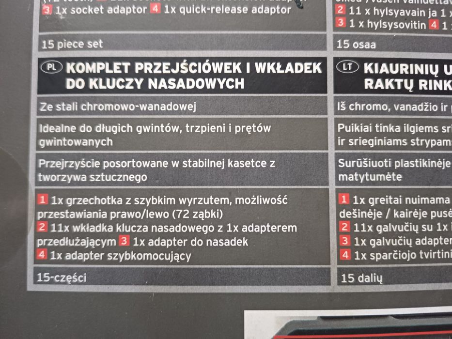 Powerfix zestaw przejściówek do kluczy nasadowych