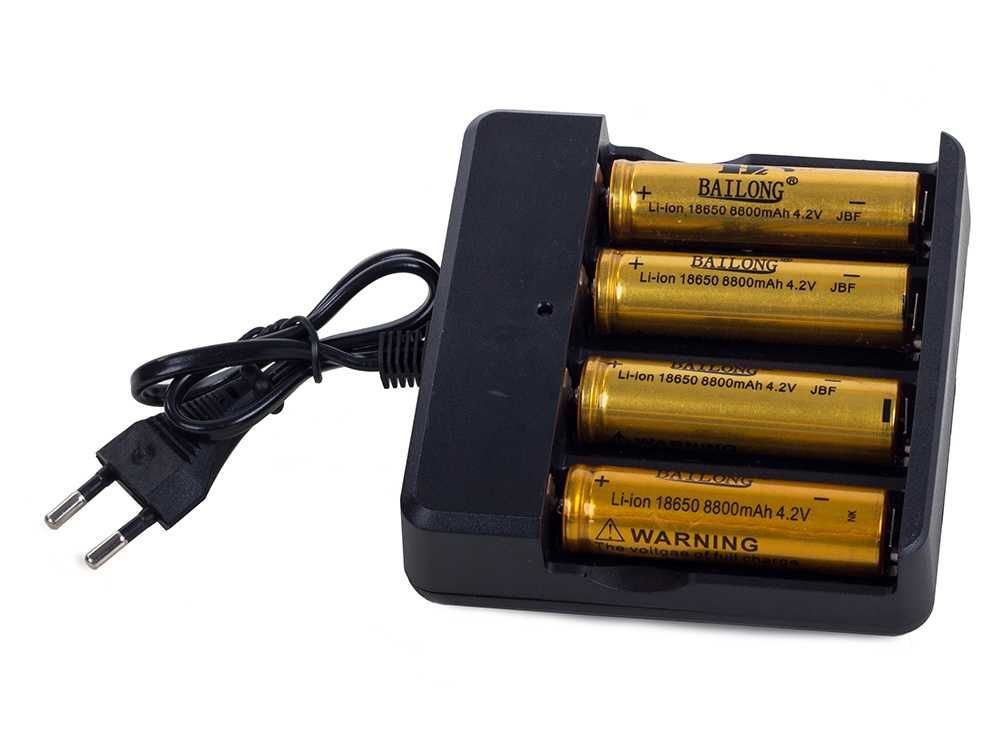 Ładowarka do ogniw akumulatorów 4x 18650 dioda LED