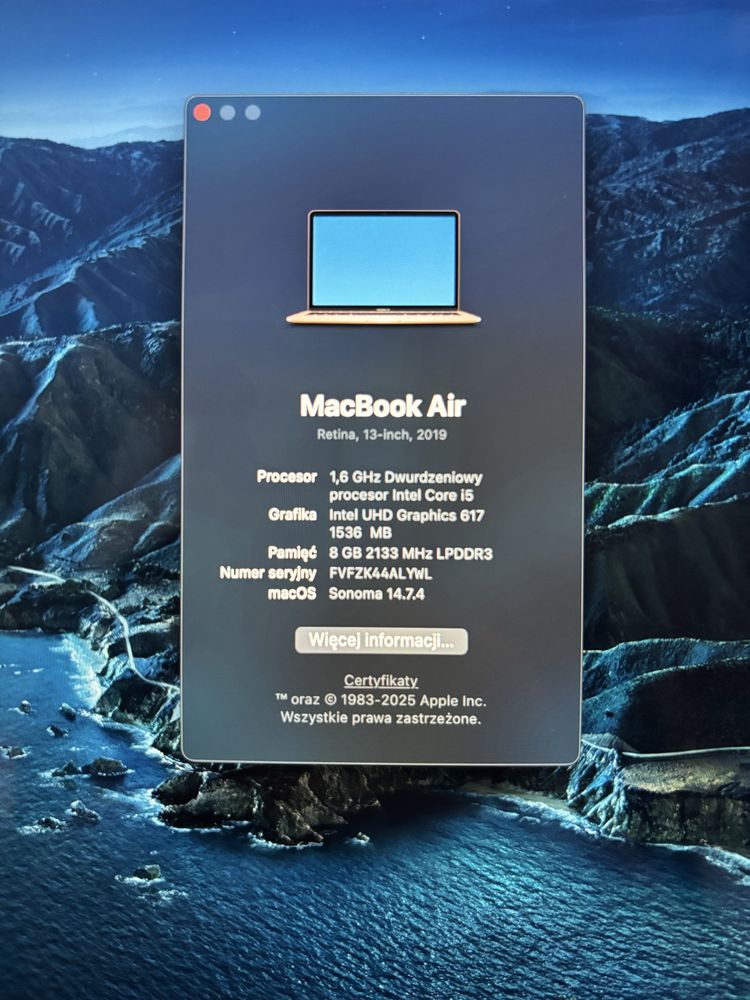 Macbook air różowy 2019 różowe złoto dla prawnika stan igła