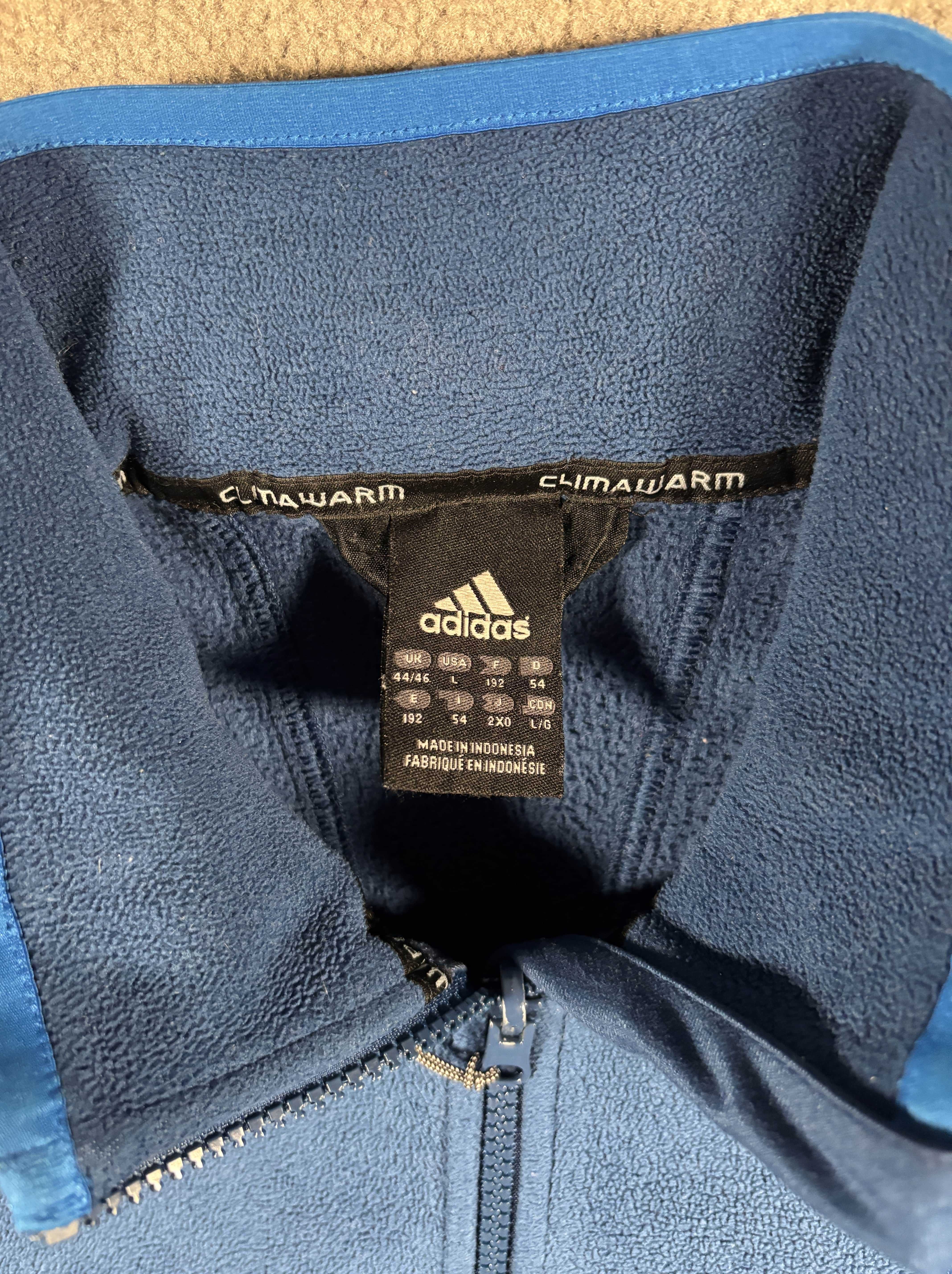 Polar Adidas L Granatowy Vintage Climacool Ciepły Rozpinany