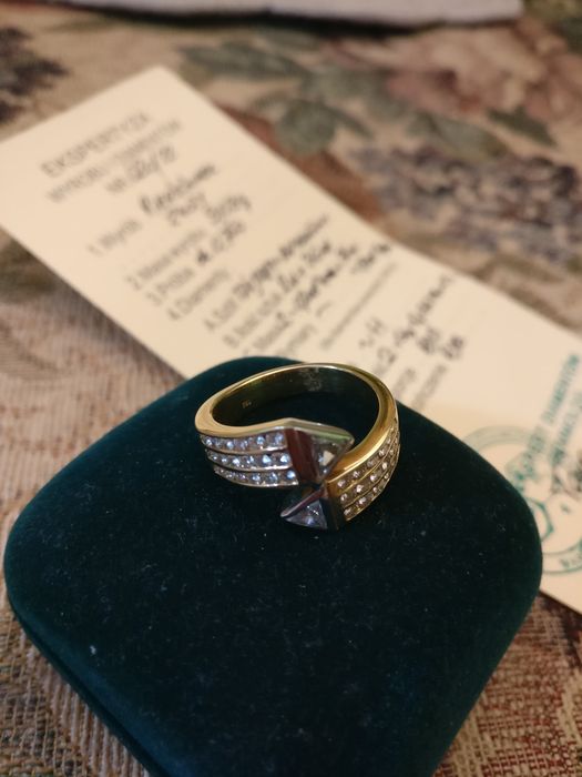 złoty pierścionek z brylantami, ekspertyza wyrobu i diamentów