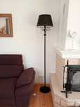 Stylowa Lampa podłogowa 188 cm wsoka do salonu stojąca czarny mat