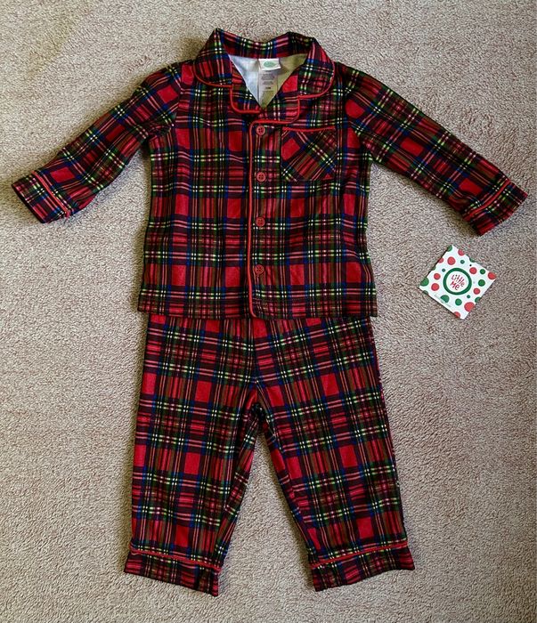 Піжама little me шотландка новорічний костюм малюку 12-24 місяці