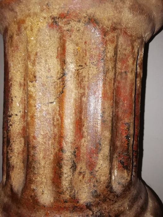 Peças artesanato mexicano, coluna e ânfora argila cerâmica