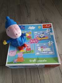 Puzzle i maskotka Świnka Peppa