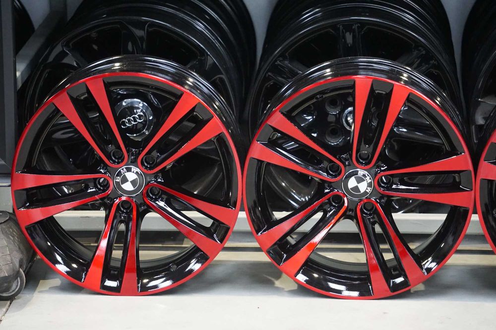 Alufelgi oryginał BMW 5x120 8Jx18 et34 cb72,6 czarne i red cnc