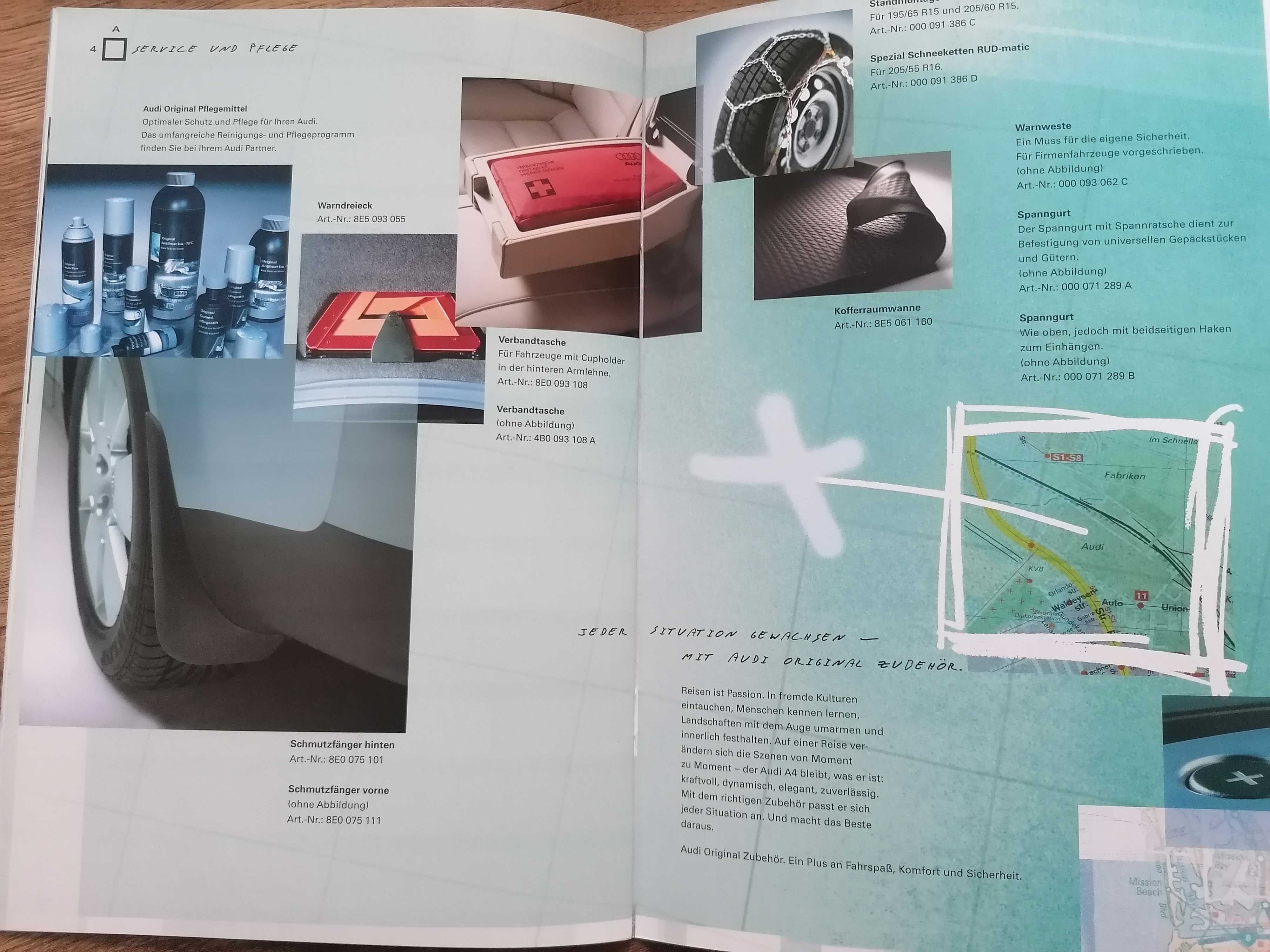 Prospekt Audi A4 B6 Sedan wyposażenie dodatkowe.