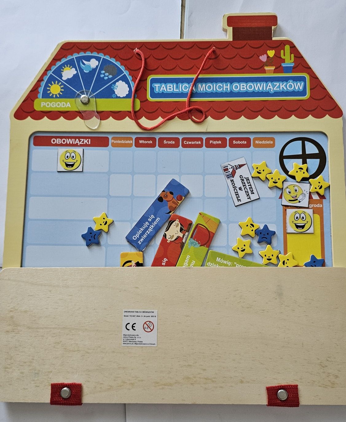 Elefun tablica obowiązków motywacyjna drewniana dla dzieci