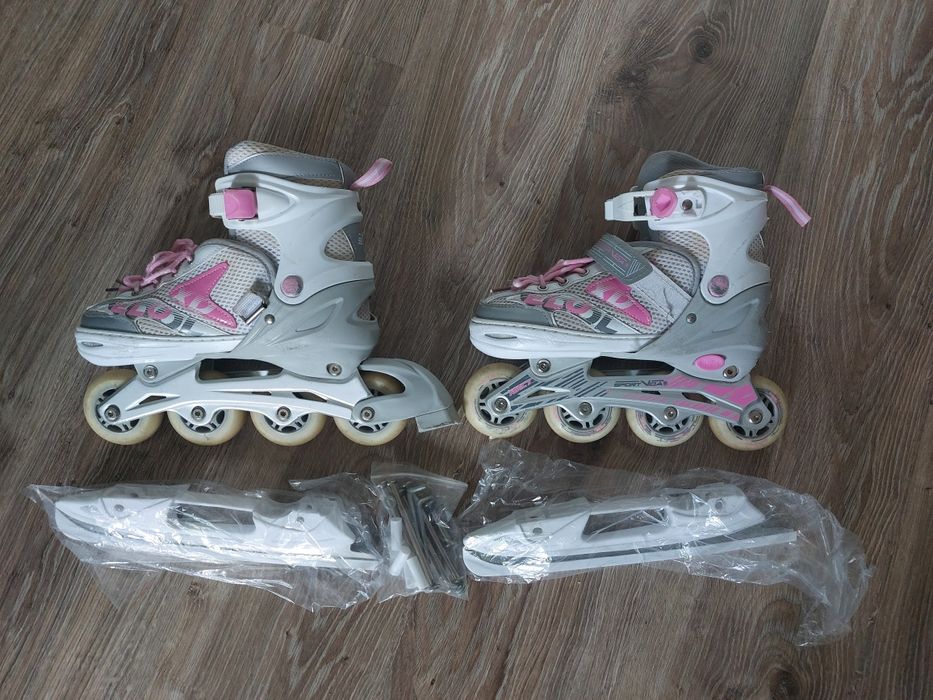 Łyżworolki i łyżwy, roz. 35-38