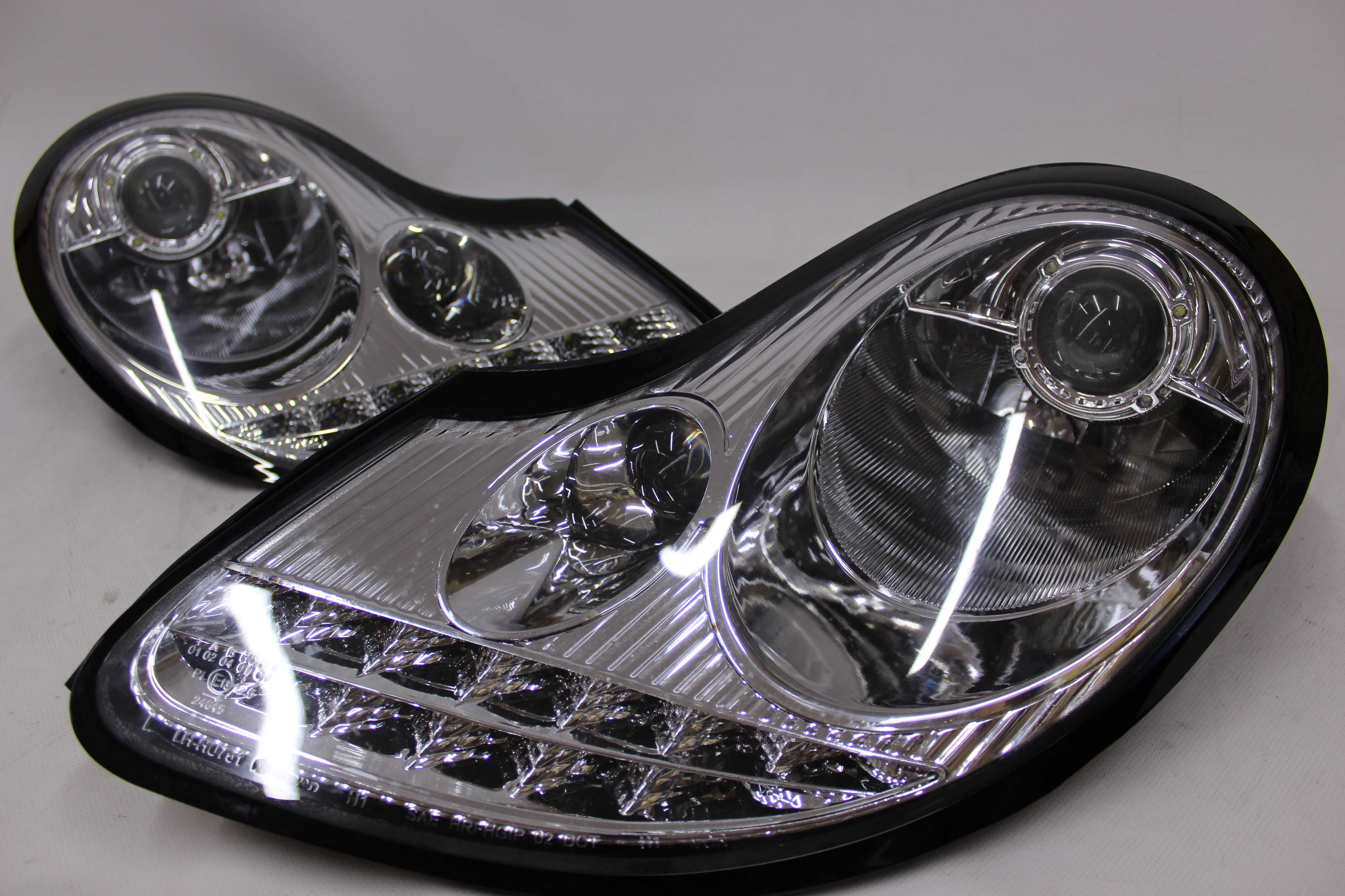 Lampy przednie przód PORSCHE BOXSTER 96-04 / 911 996 LED CHROM TUNING