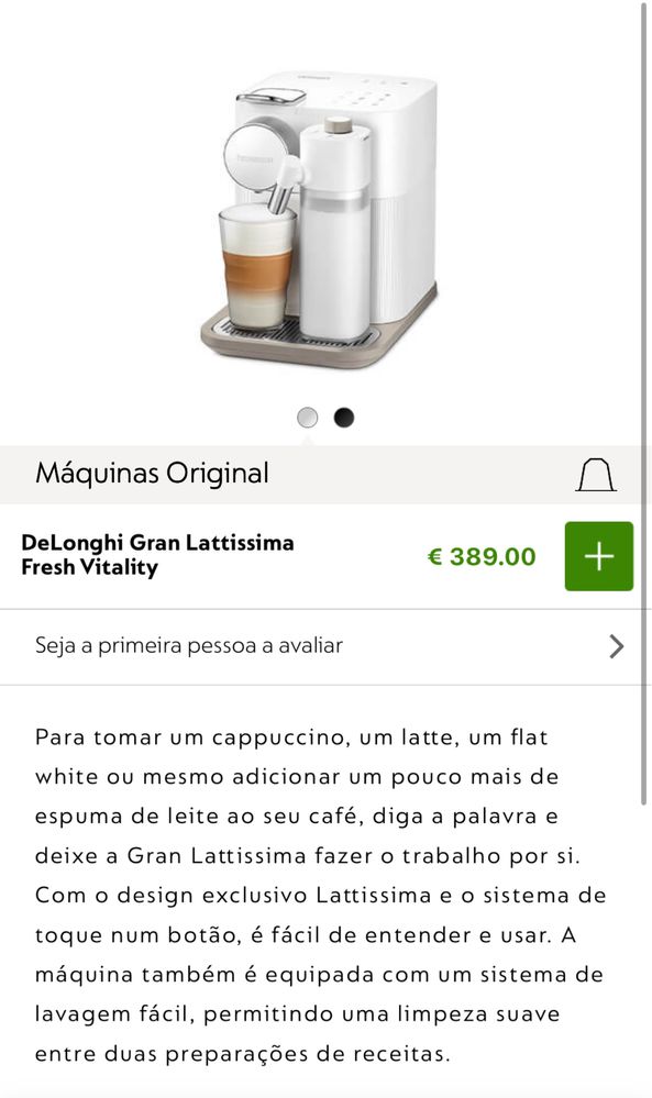 Máquina café Nespresso Gran Latíssima