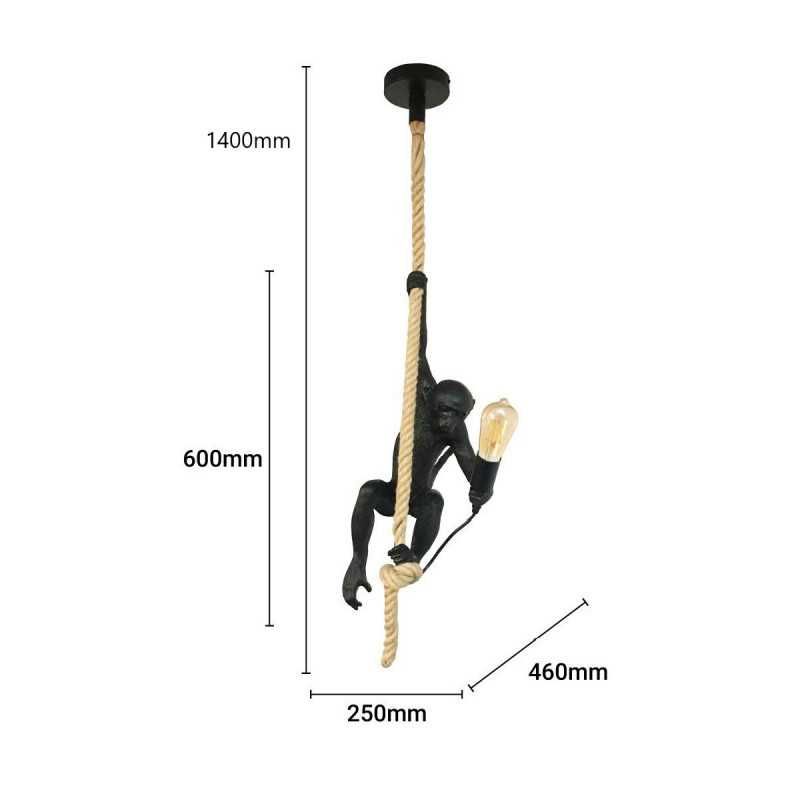 Candeeiro de Tecto Macaco Pendurado Dourado  By Arcoazul