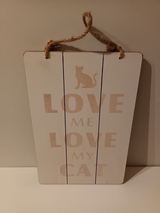 Quadro com mensagem de amor aos gatos