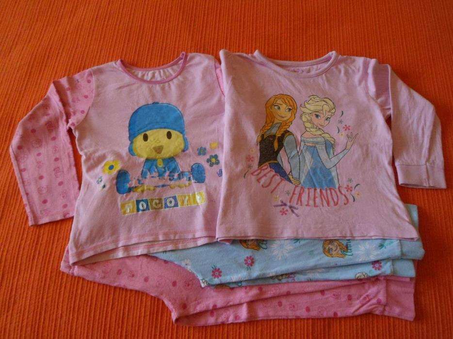 Lote Pijamas Algodão Pocoyo/Frozen, 3-4 Anos