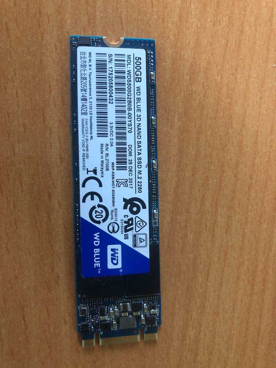 SSD-накопитель WD  NAND SATA M.2 2280 500 GB