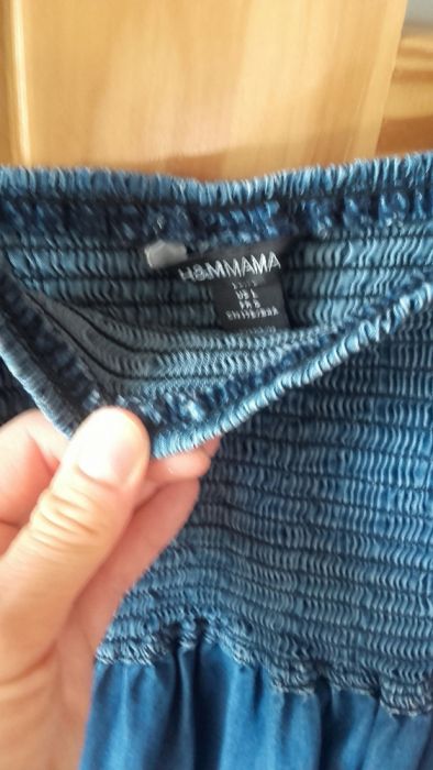Letnia sukienka H&M jeansowa ciążowa