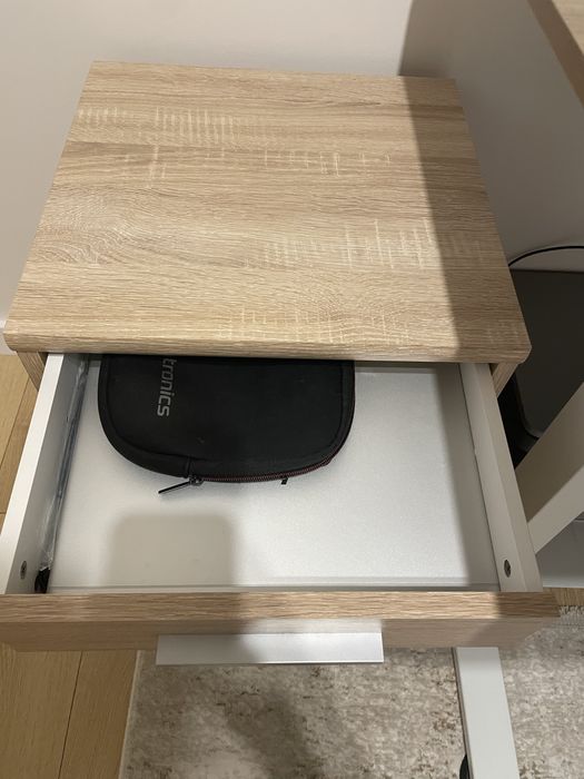 Szafka biurowa na kółkach – 3 szuflady, kolor dąb sonoma