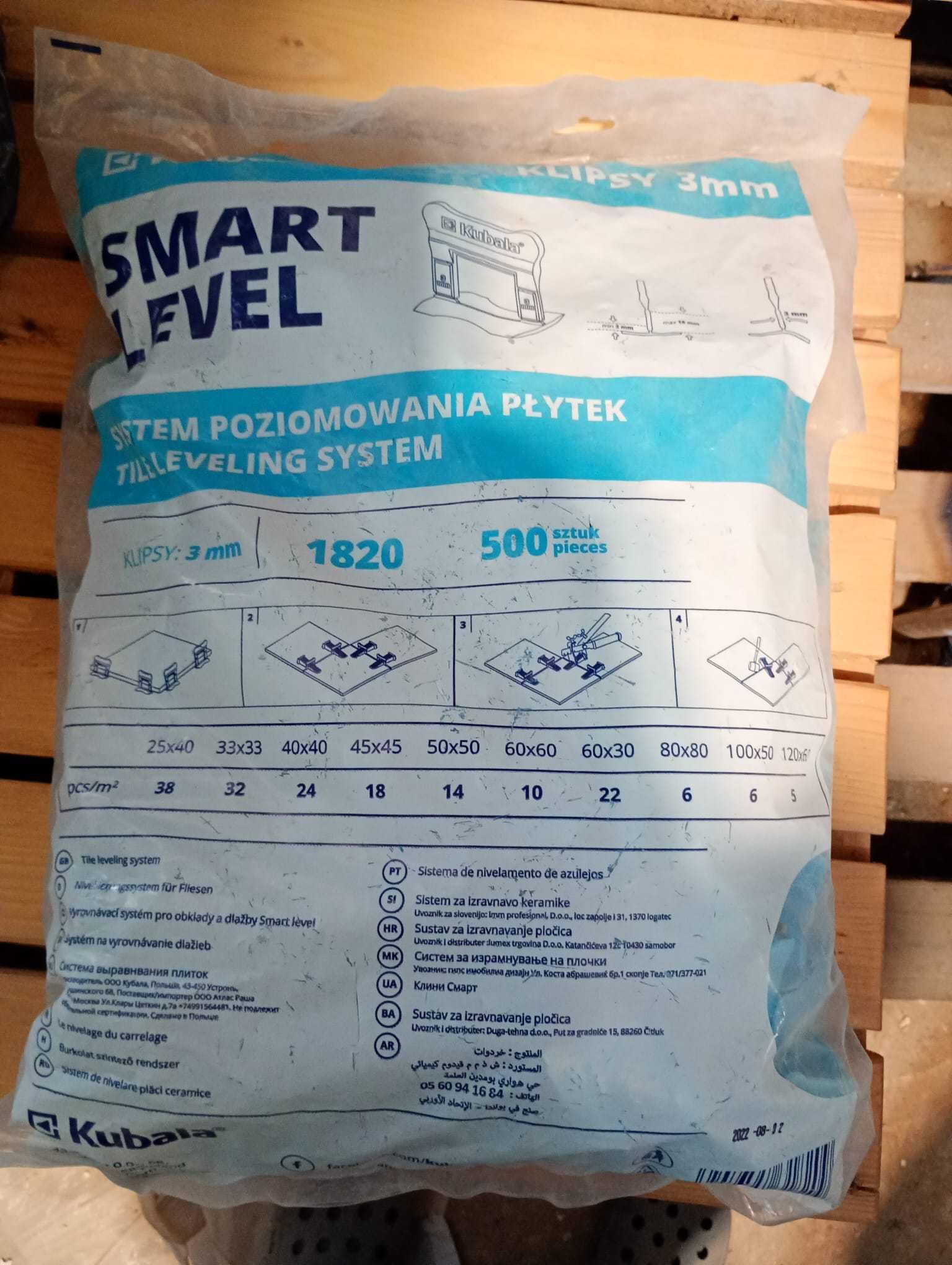 Klipsy Kubala 3mm 500 szt smart level sytem poziomowania płytek