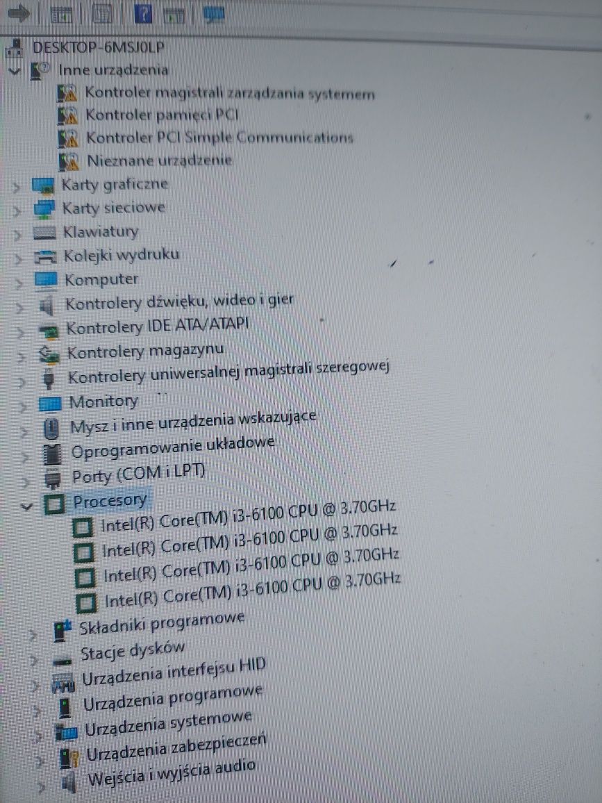 Komputer Lenovo M700 midi 35x34x9cm i3-6100 4x3,7GHz ddr4 8GB SPRAWNY
