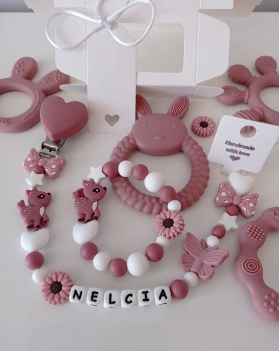 Zawieszka do smoczka prezent dla niemowlaka babyshower narodziny