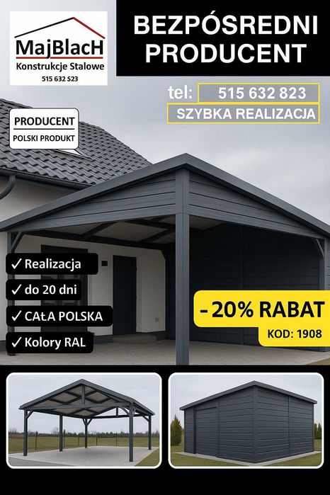 Garaż Blaszany/Schowek /ALTANA OGRODOWA/Złoty Dąb  - Maj-Blach