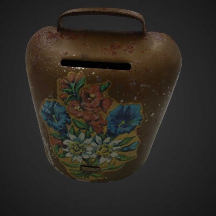 Skarbonka dzwon alpejski metalowa  B5/100662