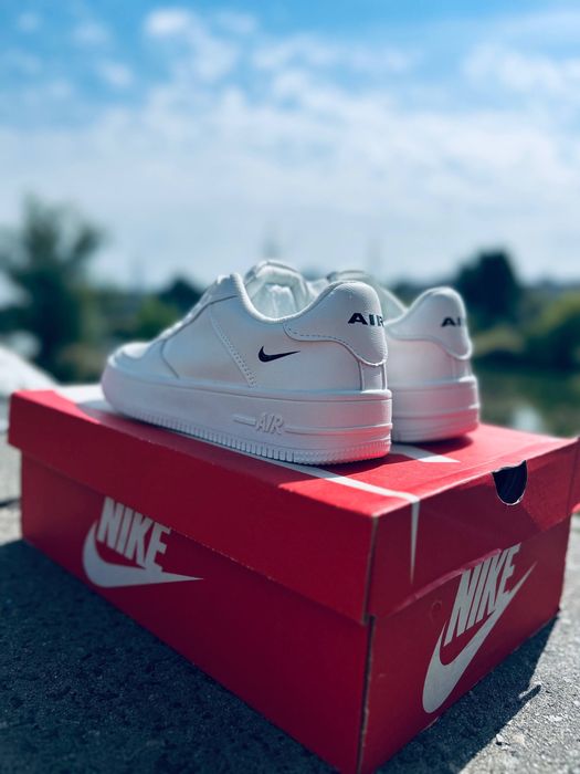 Nike air Force leather white кроссовки осенние Найк Форс белые