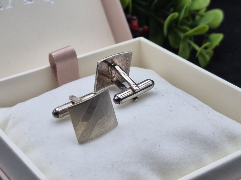 Srebro 925 srebrne spinki do mankietów koszuli