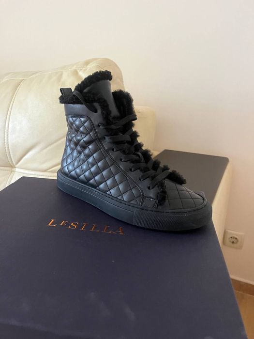 Кеди Le Silla взуття хай топи шкіра осінь зима