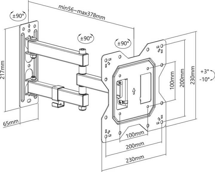 Тримач для телевізора на стіну Brateck LPA68-223