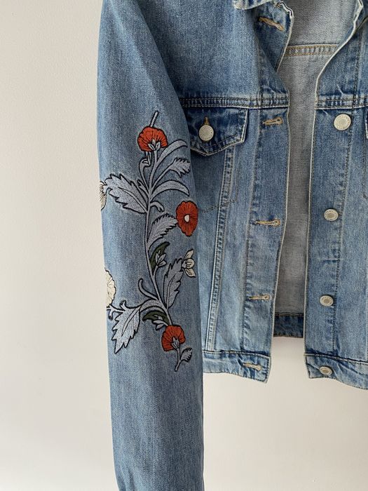 Kurtka jeansowa ramoneska z haftami r. XS/S Lcw Jeans