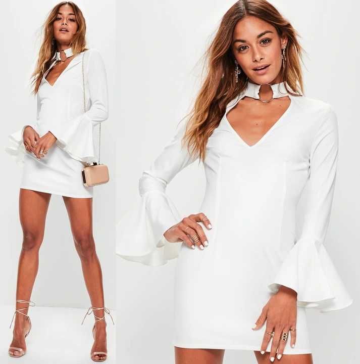 SPRZEDAM MISSGUIDED sukienka ołówkowa biała chocker 36 S