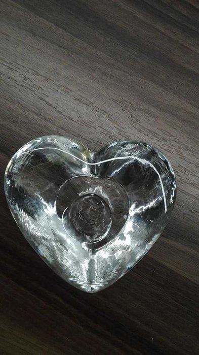Swiecznik serce grube szkło