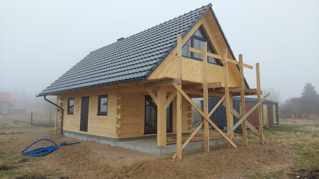 Dom drewniany z bali bala na zgłoszenie 35m2 70m2 w starym stylu