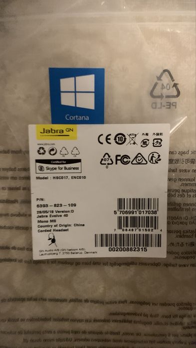 Headset Jabra Evolve 40 Stereo/Mono - Novos
