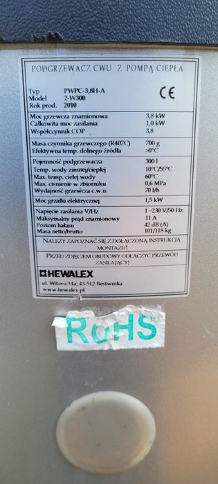 Pompa ciepła Hewalex  2-W300
