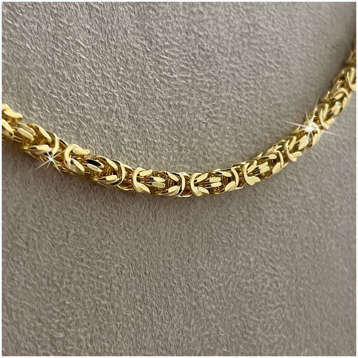 Łańcuszek Złoty Damski Splot Królewski 925/585 Srebro Pozłacane 65cm/4