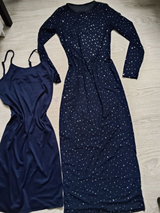 Granatowa wieczorowa sukienka M