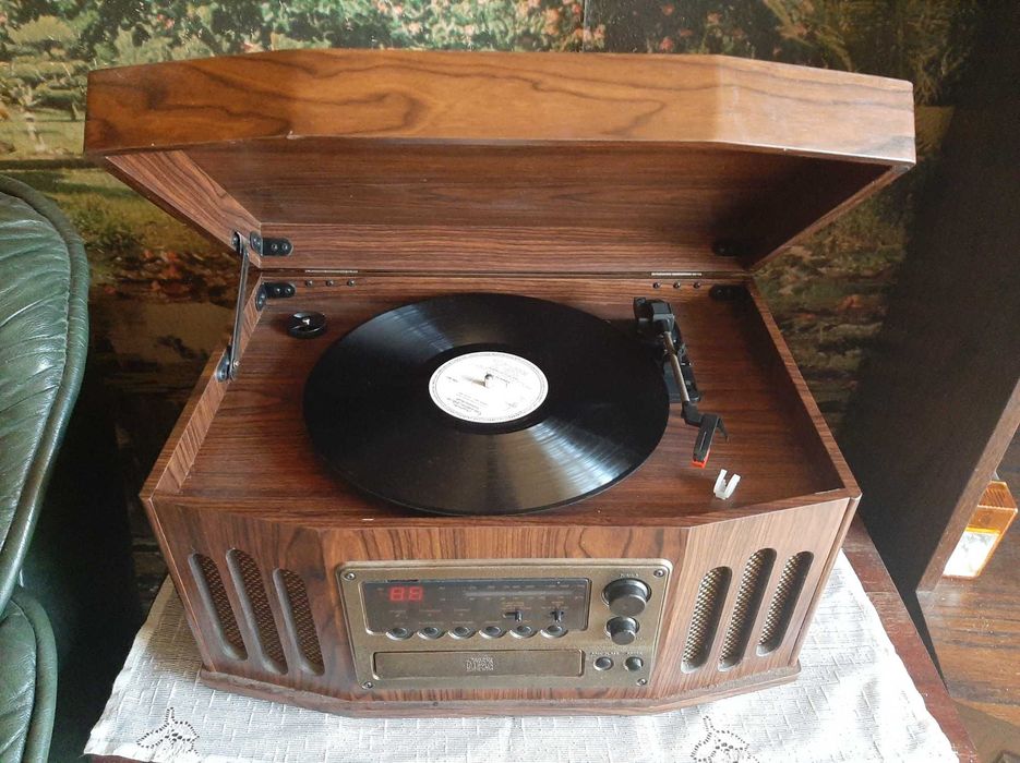 Gramofon cd kasety radio stereo Magneton Szpulowy Zegar Antyk Vintage