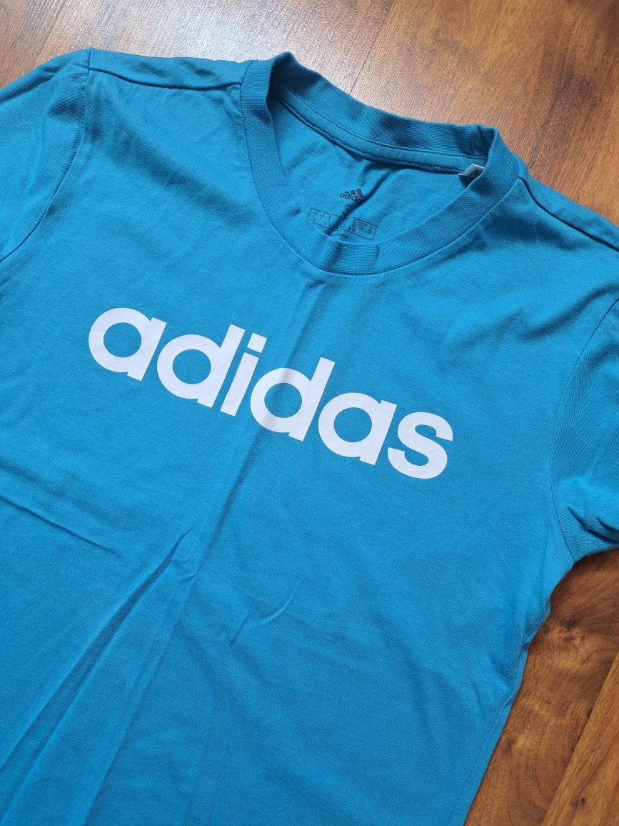 Niebieska koszulka z krótkim rękawem, koszulka, rozmiar S, Adidas