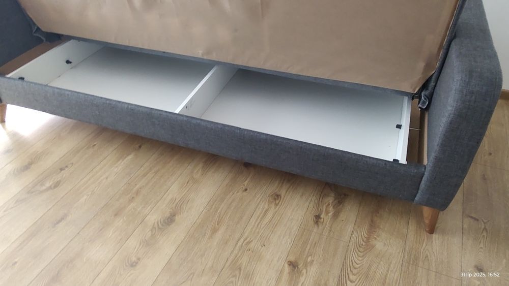 Wersalka, sofa , kanapa ciemnoszara, rozkładana, 2 poduszki. Nowa !