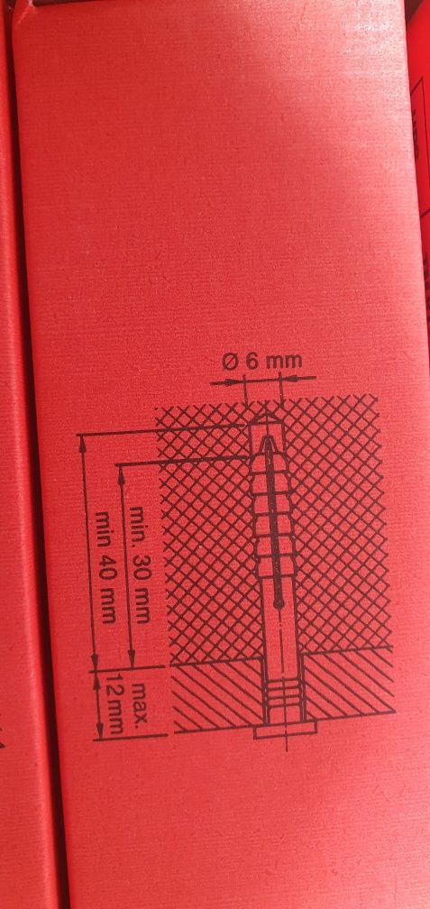 Kołki rozporowe 52mm x 6mm HILTI HPS 6/12  nie Fischer Klimas