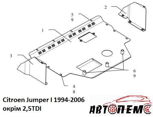 Захист двигуна Citroen Jumper Xsara Jumpy Space Tourer Xsara Picasso