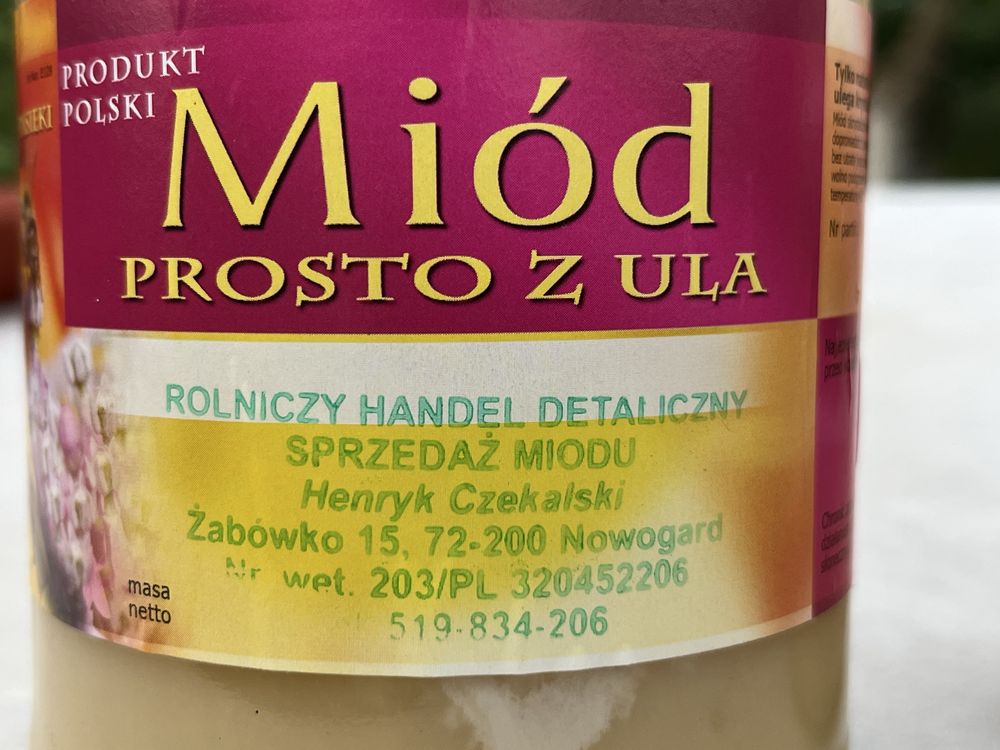Miod z wlasnej pasieki
