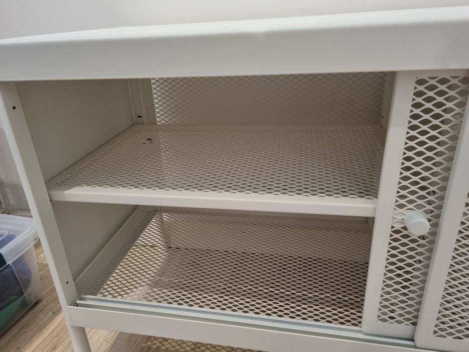 Banco c/arrumação c/portas desliz, branco