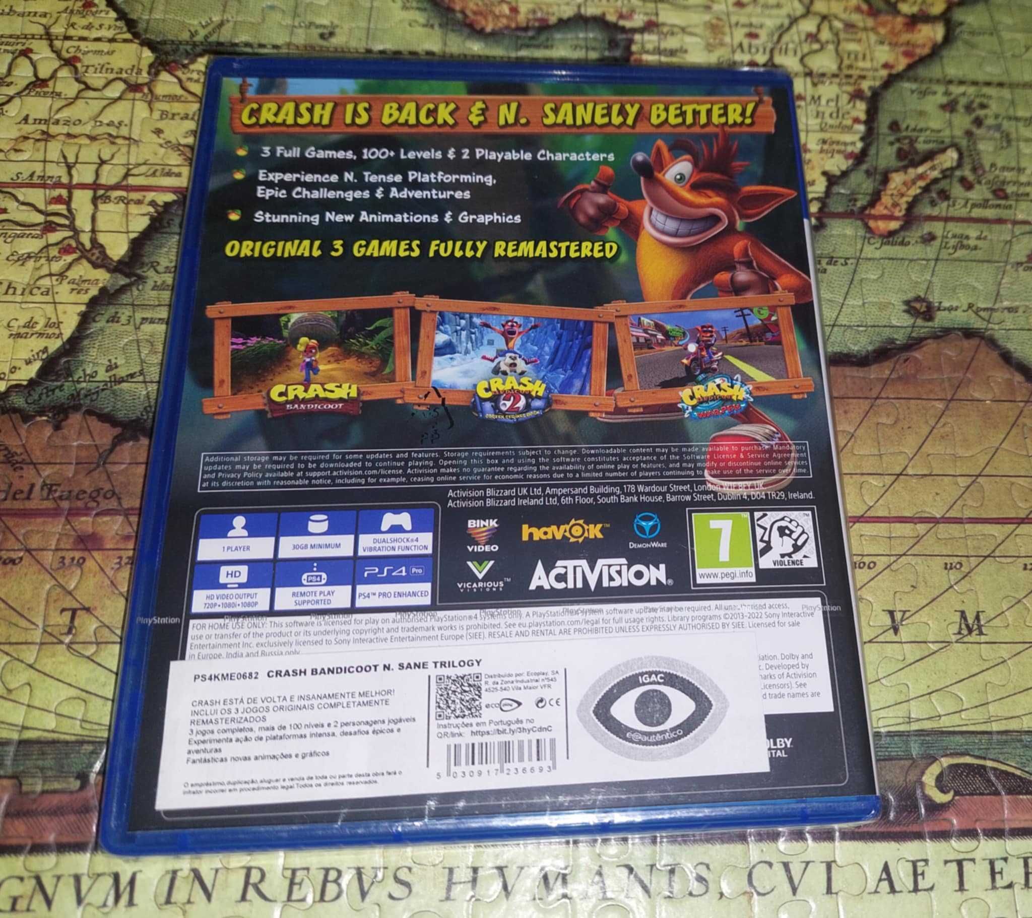 (Ps4) Crash Bandicoot N. Sane Trilogy Novo e Selado