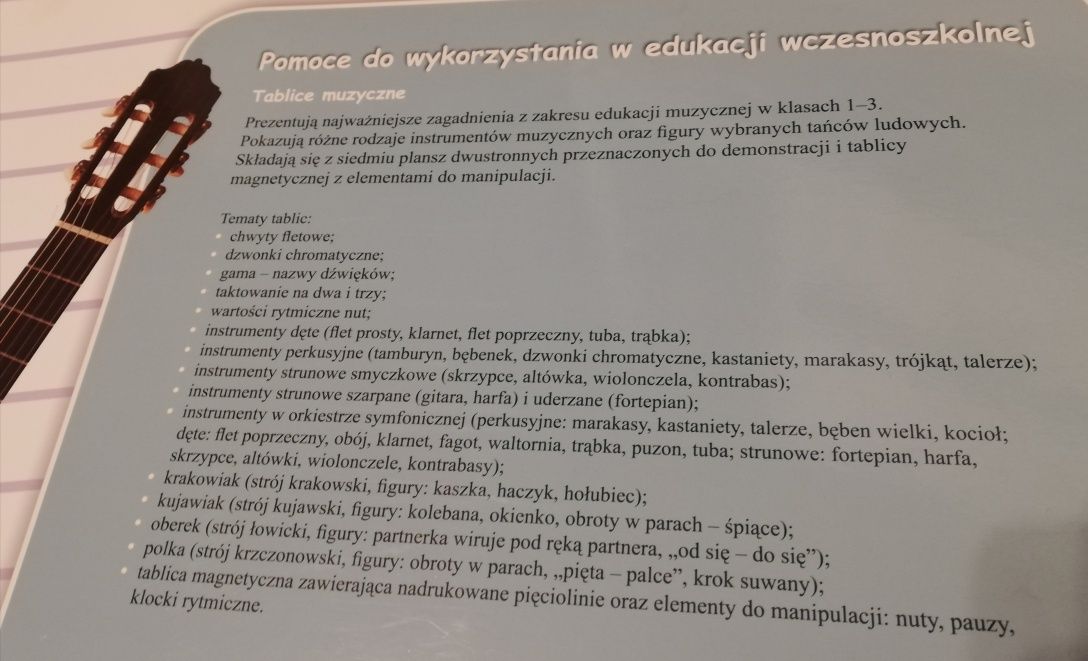 Tablice muzyczne pomoce demonstracyjne - tablica magnetyczna z nutami