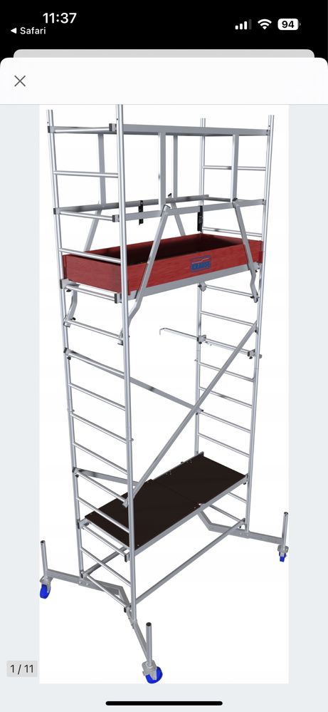 Rusztowanie aluminiowe jezdne 5 m