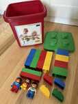 Klocki LEGO Duplo – zestaw klocków + figurki + pudełko