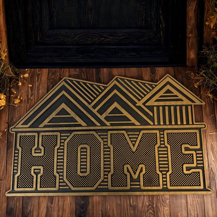 Wycieraczka Chodniczek HOME Czarno Miedziany Modny